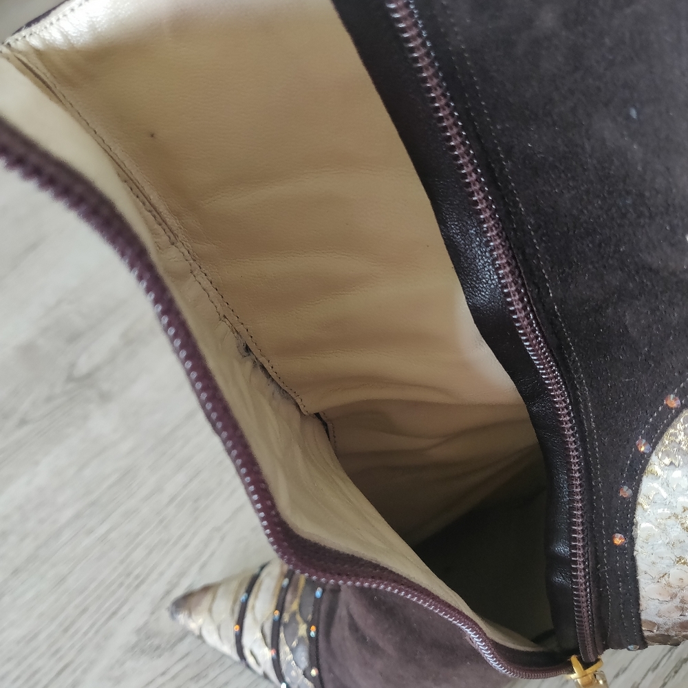 Luxury  Italian Boots - Genuine Leather, Real Pitton Leather, Swarovski Cristals - Picture 14 of 14